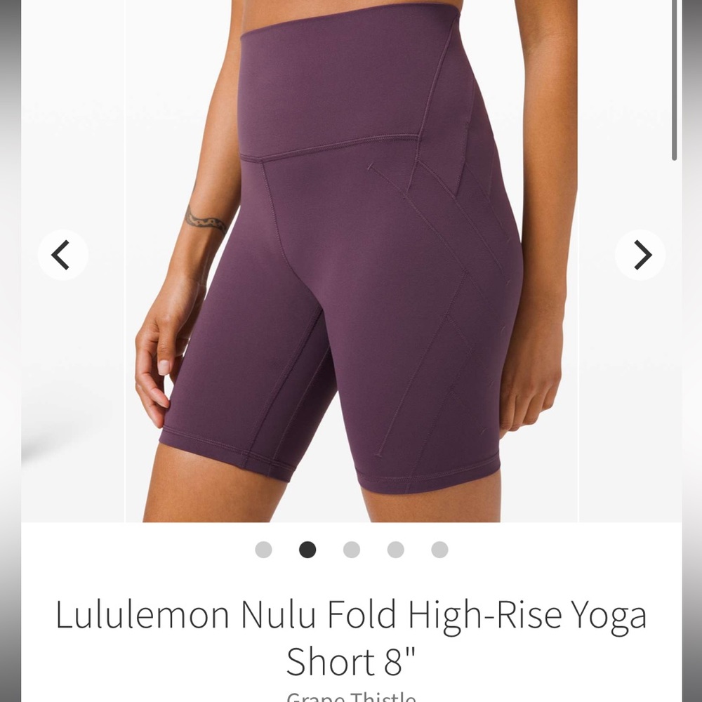 Lululemon Nulu Fold High-Rise Yoga Short 8"- Grape Thistle